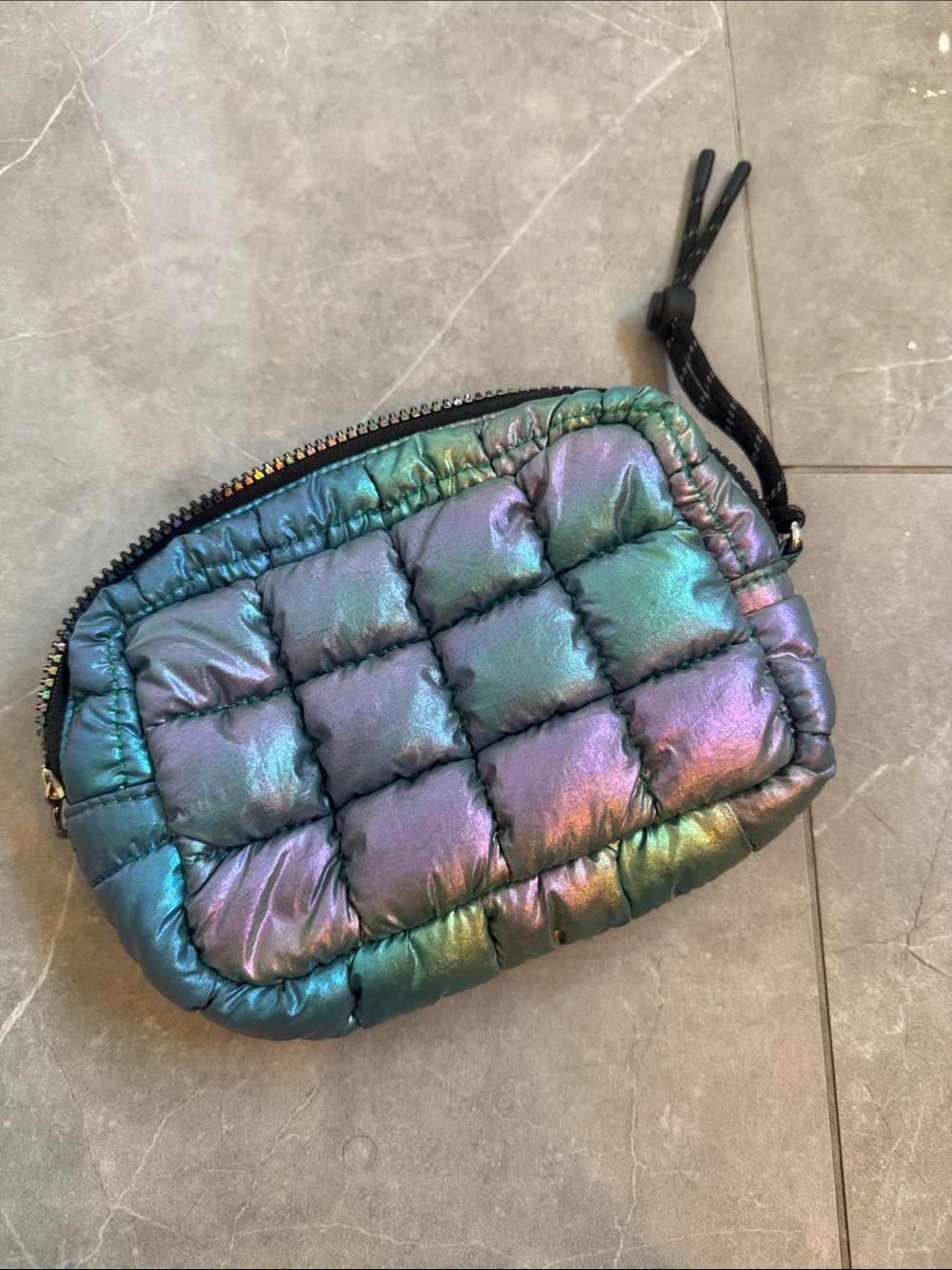 Free People Iridescent Quilted Pouch